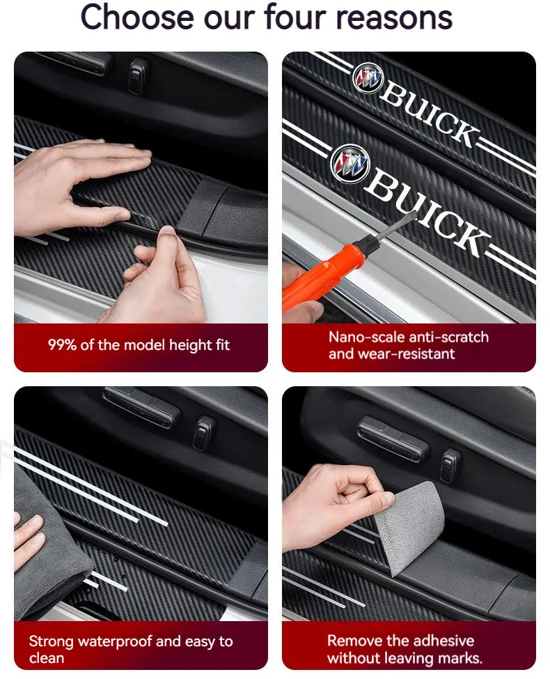 ( 9PCS )Carbon Car Door Sills Stickers