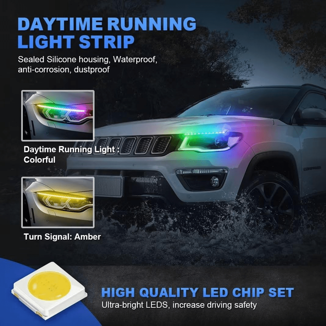 Car LED Streamer Daytime Running Light Multicolor Streamer Turning Light