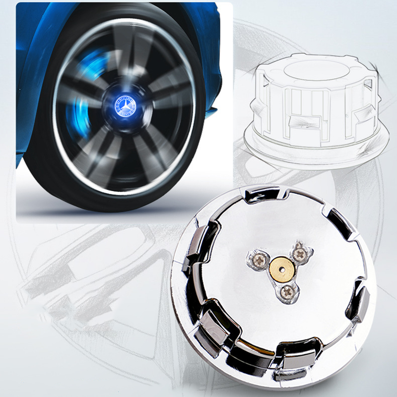 Suitable For Maybach Magnetic Suspension Hub Caps & LED Suspension Luminous Wheel Hub Lights