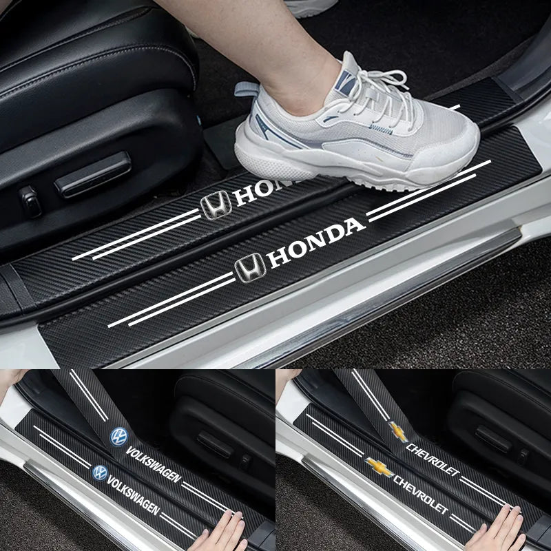 ( 9PCS )Carbon Car Door Sills Stickers