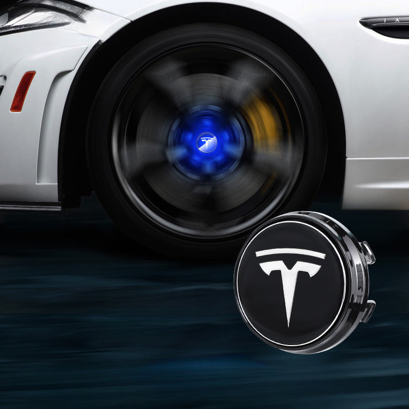 Suitable For Tesla Magnetic Suspension Hub Caps & LED Suspension Luminous Wheel Hub Lights