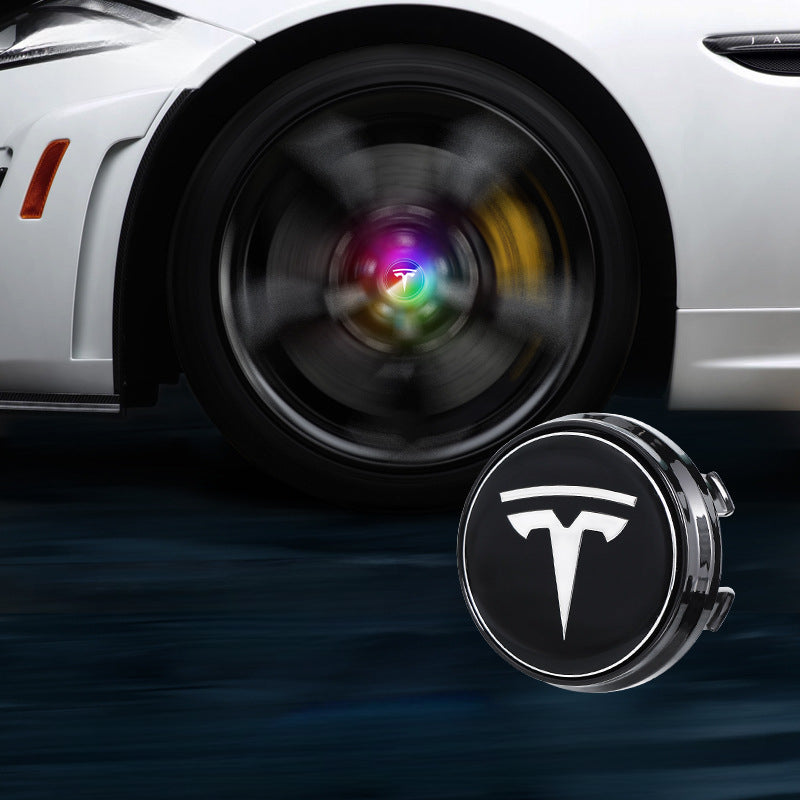 Suitable For Tesla Magnetic Suspension Hub Caps & LED Suspension Luminous Wheel Hub Lights