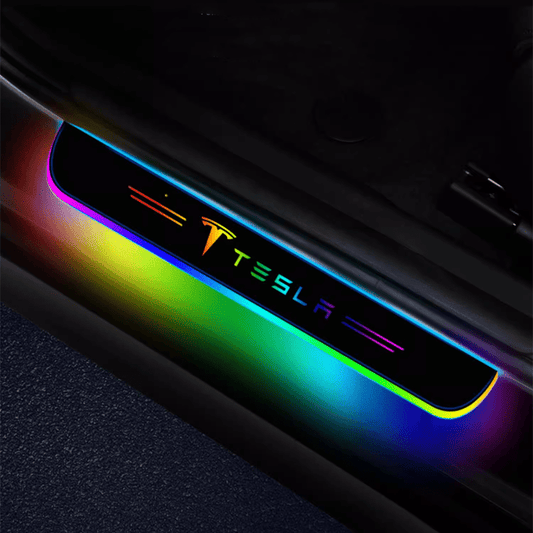 Tesla Compatible Intelligent LED Colorful Car Door Sill Protector