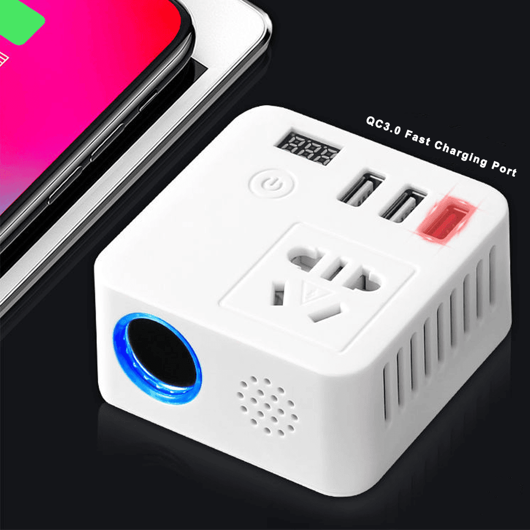 Multifunctional Car Inverter 150W High Power Sine Wave Inverter 3.0 Fast Charging Socket