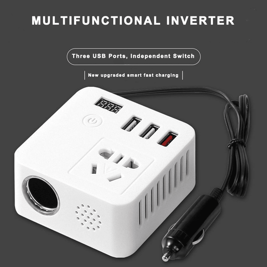 Multifunctional Car Inverter 150W High Power Sine Wave Inverter 3.0 Fast Charging Socket