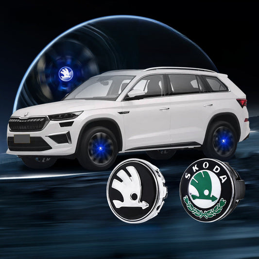 Suitable For Škoda Magnetic Suspension Hub Caps & LED Suspension Luminous Wheel Hub Lights