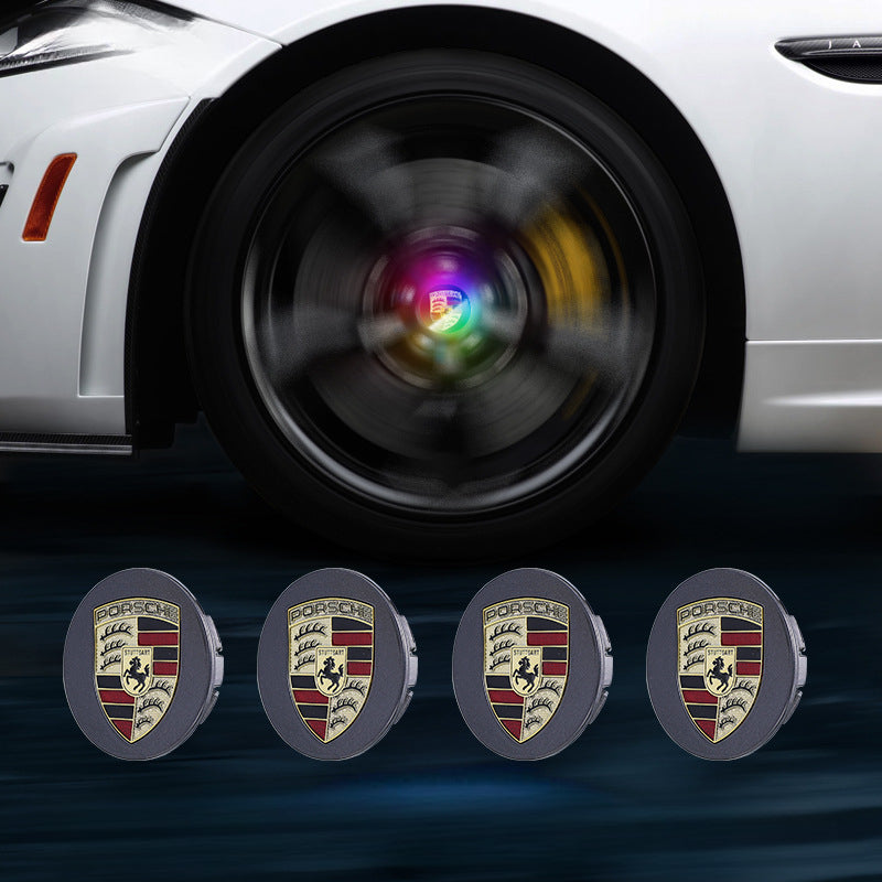 Suitable For Porsche Magnetic Suspension Hub Caps & LED Suspension Luminous Wheel Hub Lights