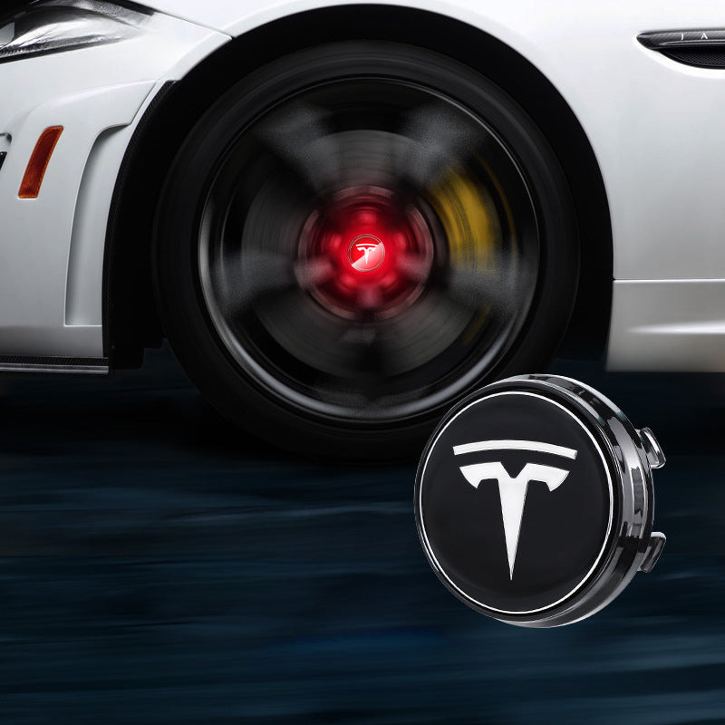 Suitable For Tesla Magnetic Suspension Hub Caps & LED Suspension Luminous Wheel Hub Lights