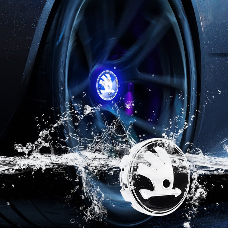 Suitable For Škoda Magnetic Suspension Hub Caps & LED Suspension Luminous Wheel Hub Lights