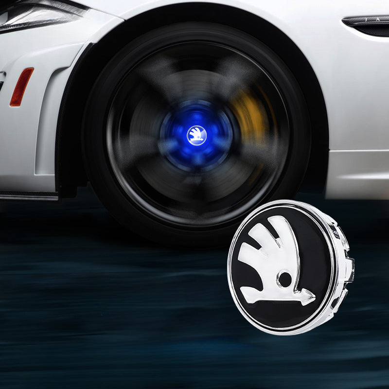 Suitable For Škoda Magnetic Suspension Hub Caps & LED Suspension Luminous Wheel Hub Lights